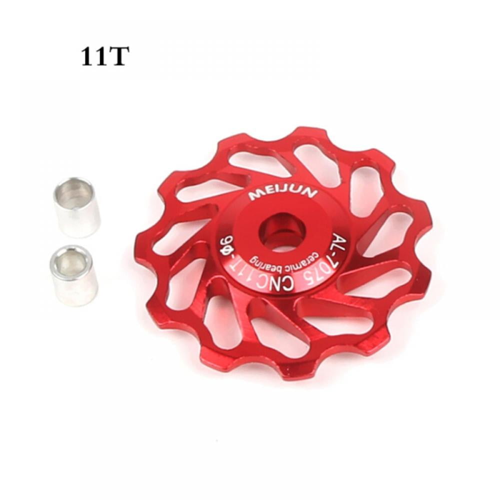 Guide Roller Idler, Ceramic Jockey Wheel Bearing Pulley Bicycle Tension Rear Derailleur for Road