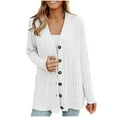 thumbnail image 2 of Cardigan Sweaters for Women 2025 Long Sleeve V-Neck Button Cable Knit Sweater Jacket Coat Womens Cardigan Sweaters, 2 of 6