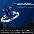 thumbnail image 2 of Gem Stone King 900 Platinum Blue Created Sapphire Solitaire Engagement Ring for Women | 5.00 Cttw | Oval 11X9MM | Gemstone September Birthstone | Size 6, 2 of 6