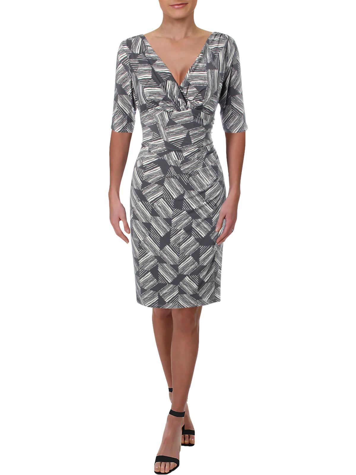 Lauren Ralph Lauren Womens Mini Abstract Print Cocktail Dress Gray 4 ...