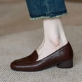thumbnail image 3 of Women Square Toe Loafers Soft Sole Low Heel Slip On Work Dress Shoes, 3 of 6