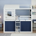 thumbnail image 4 of Harper & Bright Designs Twin Over Twin Bunk Bed with Under-Bed Storage, Wood Twin Size Bunk House Bed with Tent and Windows, Blue+White, 4 of 17
