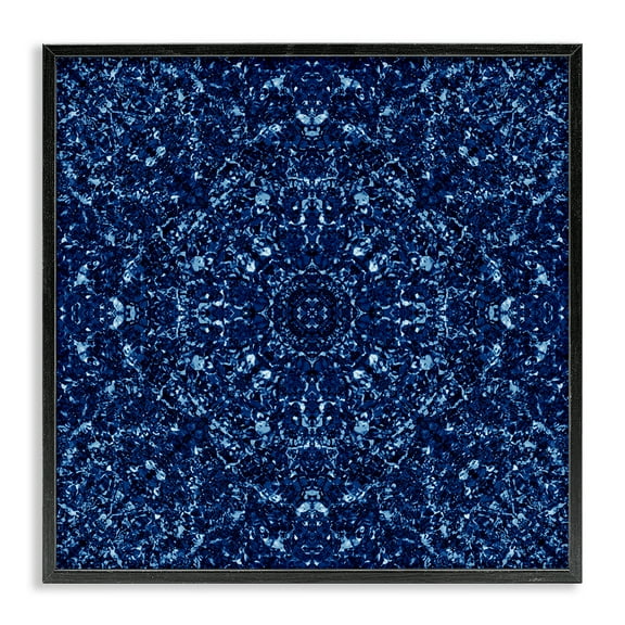 Stupell Industries Geometric Mosaic Pattern Abstract Painting Black Framed Art Print Wall Art, 12 x 12
