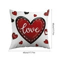thumbnail image 3 of OAVQHLG3B Valentine‘s Day Throw Pillow Covers 18x18 Inch Red Pink Heart Pillow Cases Soft Heart Shape Embroidery Cushion Covers for Valentine‘s Day Couch Sofa Bedroom Living Room Home Decor, 3 of 6