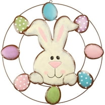 Serafina Home Easter Bunny Eggs Door Wreath Easter Wall Hanging Decoration for Home or Office