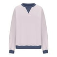 thumbnail image 3 of TMOYZQ Pull Oversize pour Femmes 2024 Col Rond Manches Longues Bloc de Couleur Décontracté Ample Automne Mode Blouse Chandails en Molleton en Solde, 3 of 4