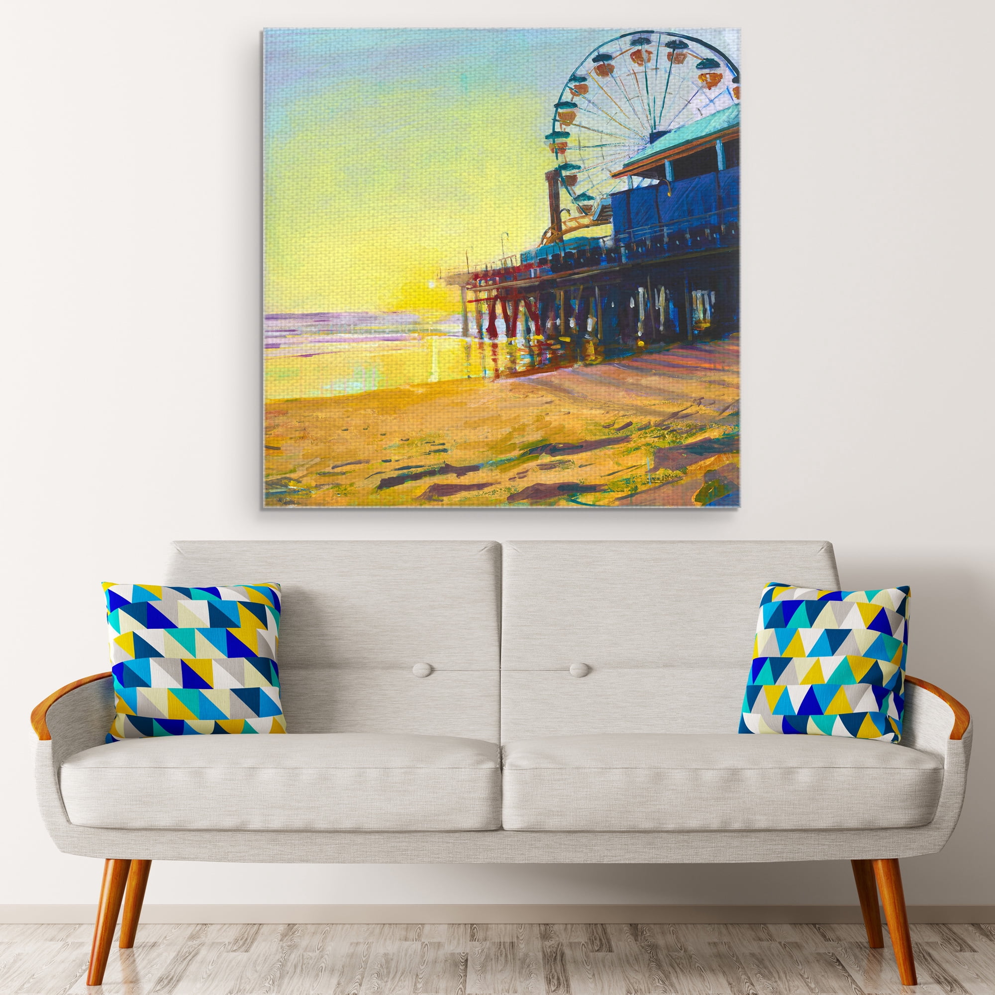 Masterpiece Art Gallery California Dreaming Ferris Wheel At The Pier 2 by Mercedes Marin Canvas Art Print 35" x 35"