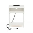 thumbnail image 2 of Moretti USB and Type-C Charging Port Open Storage Side Table with Metal Frame, 2 of 2