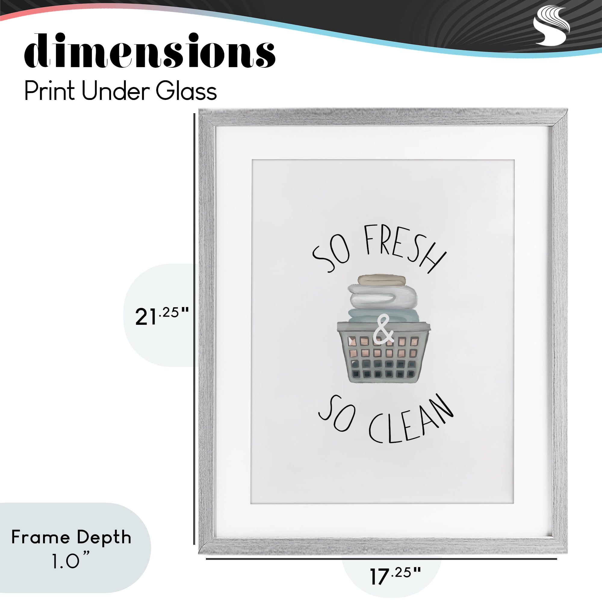 Stupell Industries So Fresh Laundry Basket Gray Framed Print Under Glass, design by Elizabeth Medley
