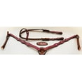 thumbnail image 2 of Horse Western Riding Leather Bridle Headstall Breast Collar Tack Pink Rodeo 7606, 2 of 2