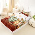 thumbnail image 5 of Manfei Watercolor Harvest Print Twin Sheets for Kids, Thanksgiving Pumpkin Sunflower Bedding, 3-Piece, 1 Flat Sheet, 1 Fitted Sheet and 1 Pillowcase, 5 of 6
