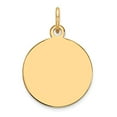 thumbnail image 3 of 14k Yellow Gold Solid Plain .035 Gauge Circular Engravable Disc Charm Pendant, 3 of 5