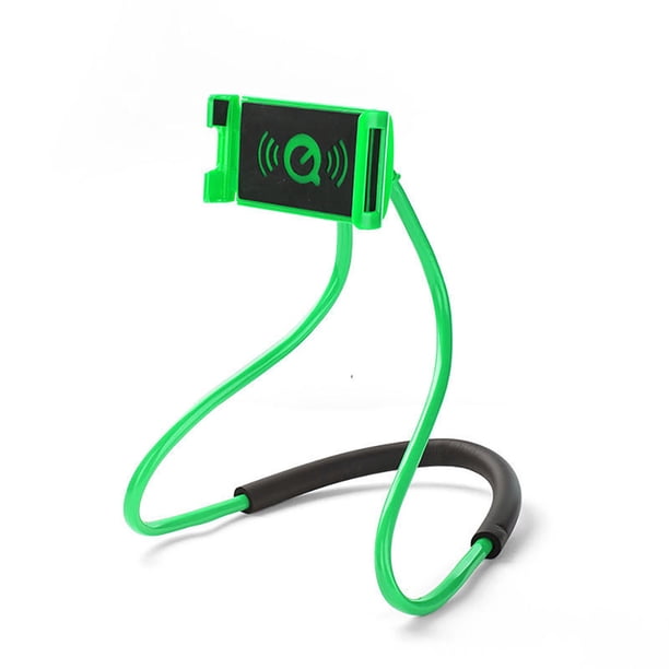 Injueey Soporte para colgar en el cuello Soporte para teléfono móvil Juego para ver videos Soporte para jugar Negro Teléfono y Comunicación Verde