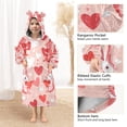 thumbnail image 3 of FORMRS Wearable Blanket Hoodie with Sleeves for Kids Cozy Flannel Sweatshirt, Bunnies and Hearts, 3 of 7