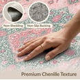 thumbnail image 6 of ODIKA 8'x10' Washable Area Rug Pink Vintage Tapete Scrollwork Border Motifs Textured for Dining Room, Large Office, Lounge, Non-Slip Chair-Friendly Mat, 6 of 7