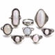 thumbnail image 2 of 8PC Anillo de joyería de plata Piedra preciosa Natural Boho Anillos, 2 of 8