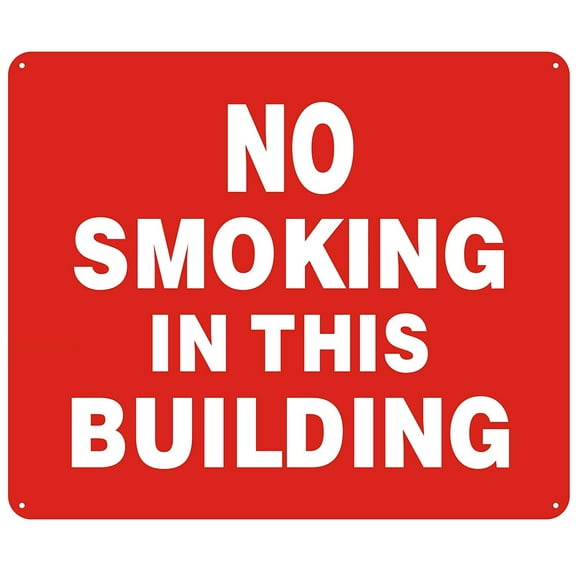 NO SMOKING IN THIS BUILDING SIGN - ( Reflective !!! ALUMINUM , 10X12)