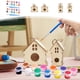 thumbnail image 1 of Kit de pintura casera para pájaros - 2 casitas de madera sin montar con 12 acuarelas y 4 pinceles • Set de manualidades para decoración exterior para niños, 1 of 6