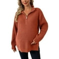 thumbnail image 3 of Juslio Maternity Sweaters Cardigans Turtlenecks Sweaters High Neck Knit Button Red, 3 of 6