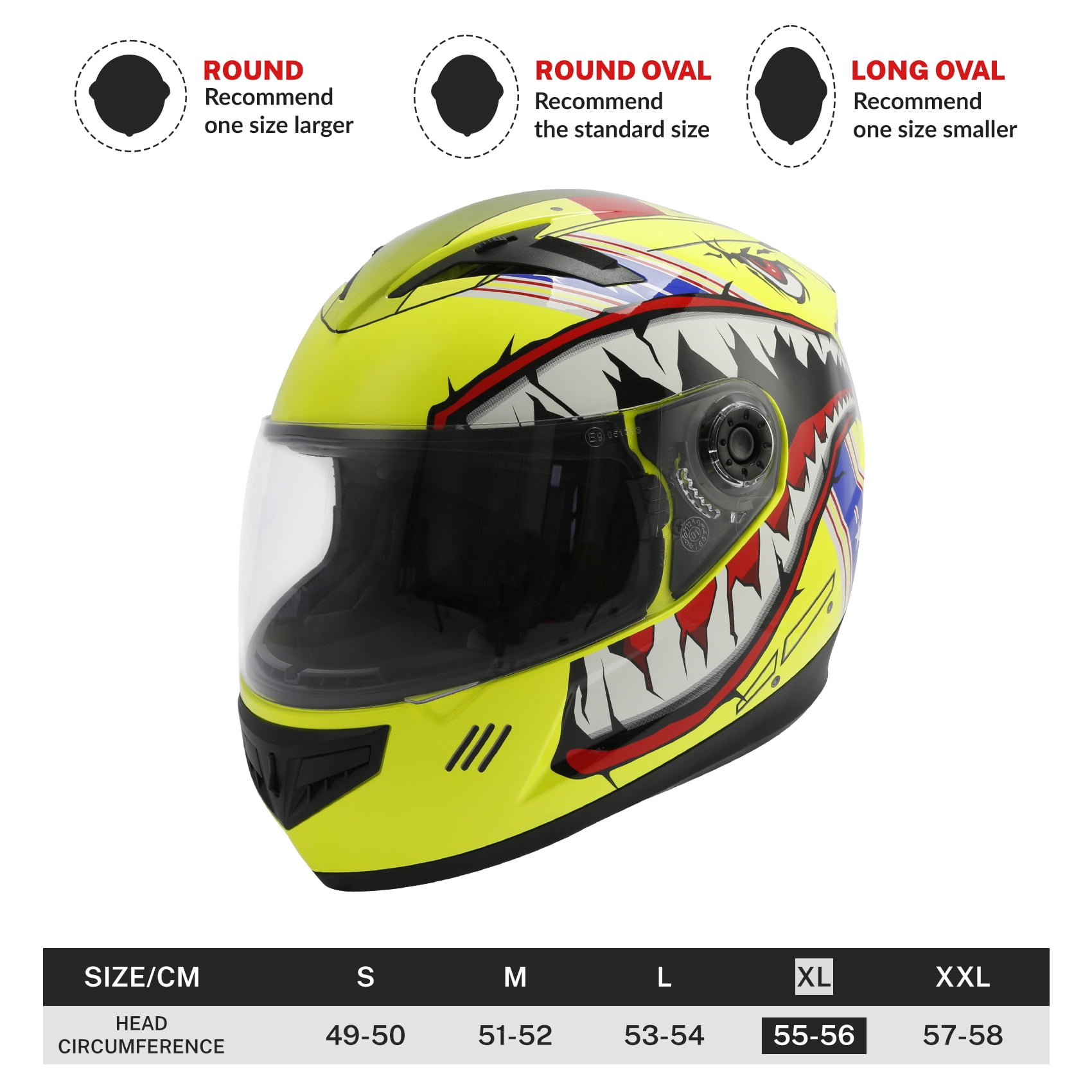 TCMT DOT Full Face Helmet for Kids & Youth Flip Up Visor for Motorcycle Atv Mx Motocross Offroad Street Dirt Bike Yellow Youth XL Size