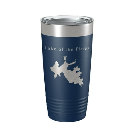 

Lake of the Pines Map Tumbler Travel Mug Insulated Laser Engraved Coffee Cup California 20 oz Navy Blue