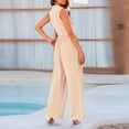 thumbnail image 6 of SRZYMJ Athletic Women's Jumpsuit Stylish Women's Jumpsuit High Neck Sleeveless Design Wide Leg Pants With Deep Pockets Summer Outfit Comfortable Flowy, 6 of 9
