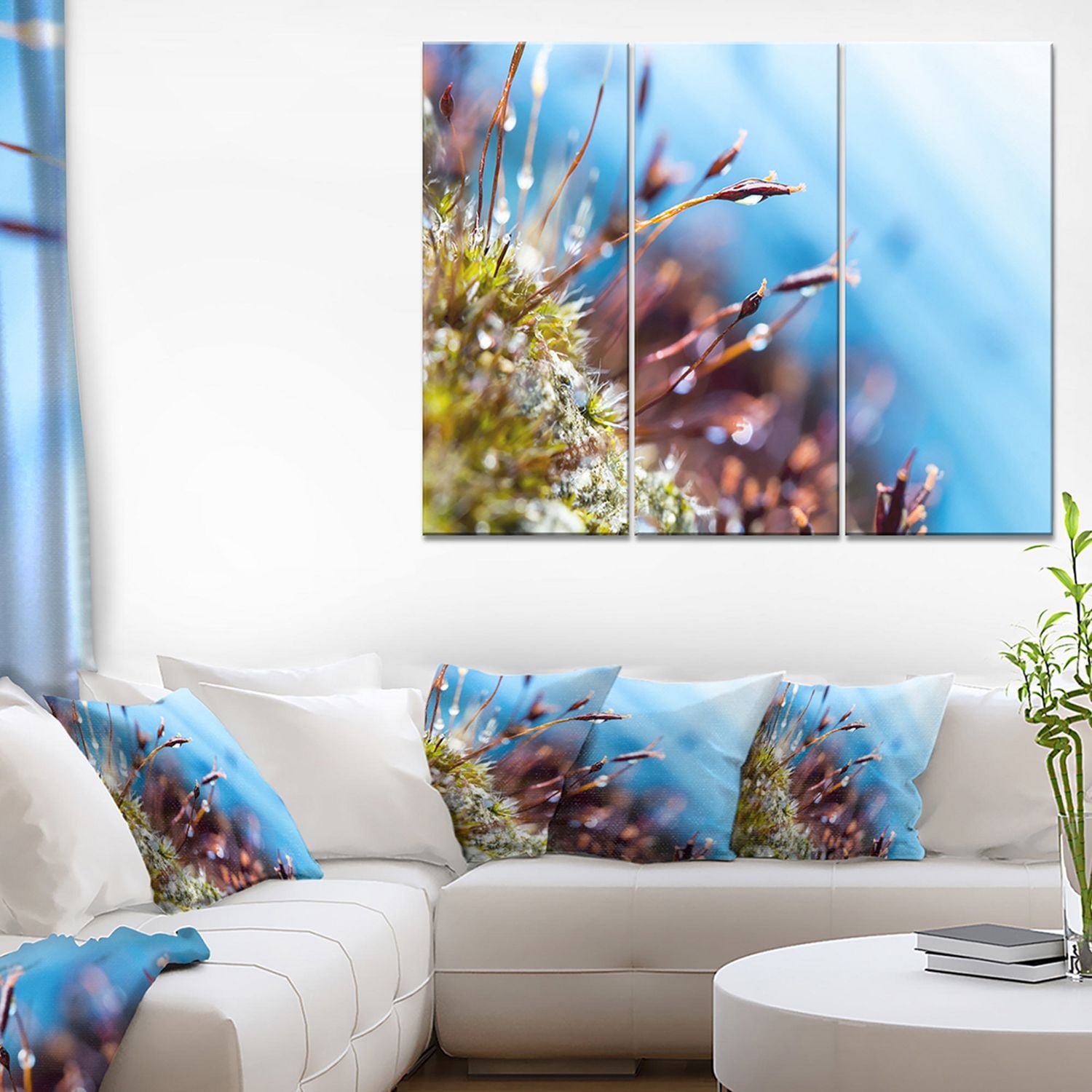 Design Art  Moss Flowers in Summer Spring Canvas Print