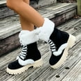 thumbnail image 2 of European Snowflake Pattern High Boot Thickened Wool Flat Bottom Boots for Women's Winter Wear, 2 of 9