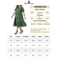 thumbnail image 6 of Agnes Orinda Women's Plus Size Dresses Tiered Polka Dots Short Sleeves Babydoll Midi Dresses 2X Dark Green, 6 of 6