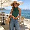 thumbnail image 3 of TGSLY Halter Neck Tank Tops for Women Lightweight Soft Back Bow Tie Solid Color Knit Vest Dressy Casual Gathered Neckline Sleeveless Shirts XXL, 3 of 9