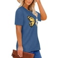 thumbnail image 4 of XCHQRTI Women Butterfly Daisy Tshirt Plus Size Shirts Casual Summer Tee, 4 of 7