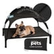 thumbnail image 1 of Cama Elevada para Perro con Malla Transpirable y Toldo, Catre de Mascotas Esquimal (Negro, 106x76x88 cm), 1 of 7