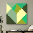 thumbnail image 2 of PixonSign Canvas Print Wall Art Green and Yellow Quadrilaterals Geometric Shapes Digital Art Modern Art Minimalist Colorful Multicolor Neon for Living Room, Bedroom, Office - 24"x24", 2 of 5