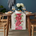thumbnail image 2 of Red Roses Valentine's Day Table Runner - 60 Inch Long, Kitchen Dining Table Runner Dresser Scarves, Eucalyptus Leaves Romantic Rustic Farmhouse Decor for Coffee Tables Wedding Party Banquet, 2 of 8