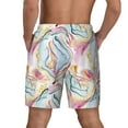 thumbnail image 3 of Kdxio Abstract Marble Texture Print Men's Swim Trunks with Compression Liner 7 Inch Inseam Quick Dry Swim Shorts, 3 of 7