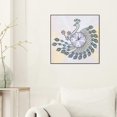 thumbnail image 3 of Reloj de pared Wdftyju diamante pintura bordado pavo real, 3 of 9