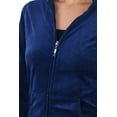 thumbnail image 5 of ToBeInStyle Women's Velour Tracksuit Zip-Up Hooded Jacket and Matching Pants, 5 of 9