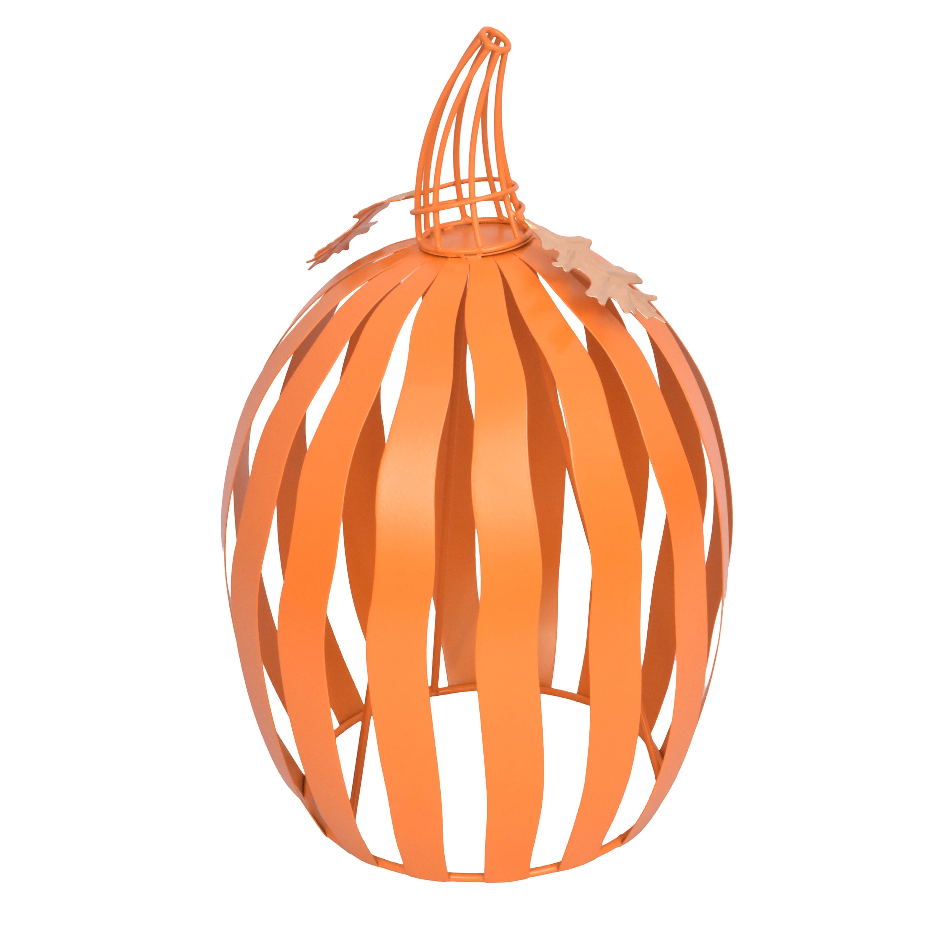 Harvest Orange Metal Pumpkin Decoration, 14.5", by Way To Celebrate