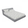 thumbnail image 3 of Leaves Bedding Set with Sheet & Covers, Ornamental Doodle Foliage of the Autumn Season Monochrome Nature Composition, Printed Bedroom Decor 2 Shams, 4 Sizes, Ivory and Grey, by Ambesonne, 3 of 3