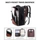 thumbnail image 3 of Mochila de viaje LOVEVOOK Carry on 40L con puerto USB beige-negro, 3 of 8