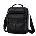 thumbnail image 1 of Men's Shoulder Bag, Black, Adjustable Strap, Natural Leather, 1 of 5