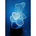thumbnail image 3 of Lámpara de noche 3D con forma de oso de peluche, lámpara de ilusión LED, lámpara de mesa para mesita de noche, 3 of 5