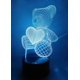 thumbnail image 3 of Lámpara de noche 3D con forma de oso de peluche, lámpara de ilusión LED, lámpara de mesa para mesita de noche, 3 of 5