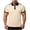 Mens Shirts Beige, variant on Big & Tall Mens T-Shirt Button Down Lapel Short Sleeve Color Block Casual Outdoor Work Tee Fathers Gift