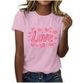 thumbnail image 5 of Jsaierl Women's Valentines Day Shirts Sweet Love Heart Graphic Tees Work Short Sleeve Blouse Round Neck Tunic T-shirt Tops Womens Fashion, 5 of 6