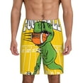 thumbnail image 1 of Balery T-Rex Playing Football Pantalones cortos de pijama de punto de algodón para hombre con cinturilla y bolsillos-XX-Large, 1 of 6