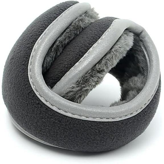 Unisex Winter Earmuffs – Foldable Fleece Lined Warm Ear Warmers, Fluffy Soft Ear Covers for Women Men, Cold Weather Accessory (Grey)Z