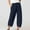 Navy, variant on Summer Savings Clearance 2023! TAGOLD Womens Summer Pants, Womens Elastic Waist Buttons Solid Color Thin Stretch Skinny Pants Trousers