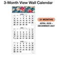thumbnail image 3 of 2026-2027 Excello Brands 27" x 13" Academic Year Large Print 3 Month View Wall Calendar, Monthly, 21 Month, Teal Floral, 3 of 4
