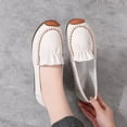 thumbnail image 7 of Women's Casual Loafers Slip On Leather Shoes Lightweight Casual Walking Shoes Female Moccasins Classic Penny Loafer Flats Boat Shoes, 7 of 7